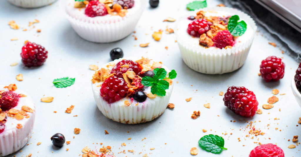 cupcakes de granola y yogur helado