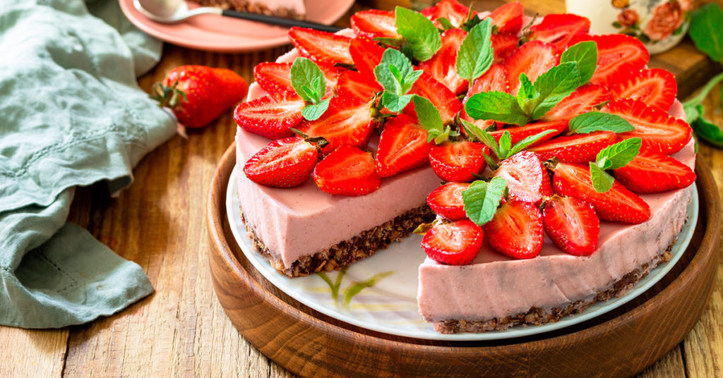 mousse de fresas con granola