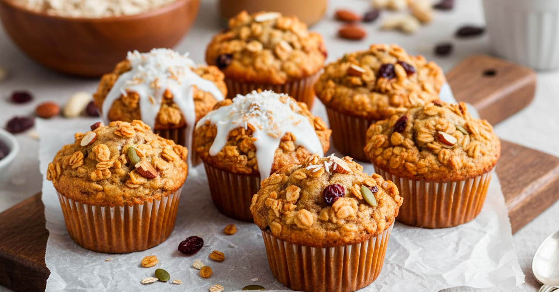 muffins de granola y proteína