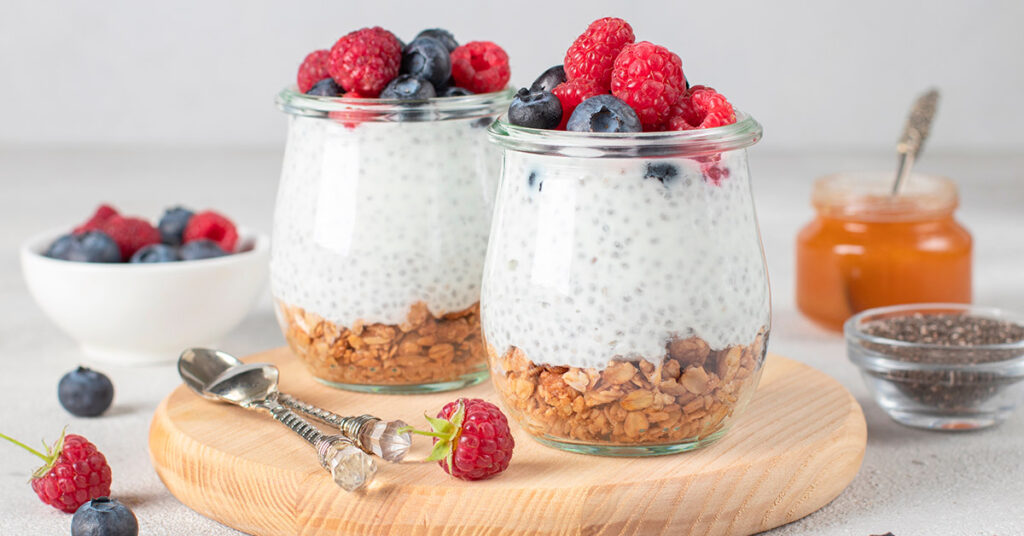 Pudín de chía con granola