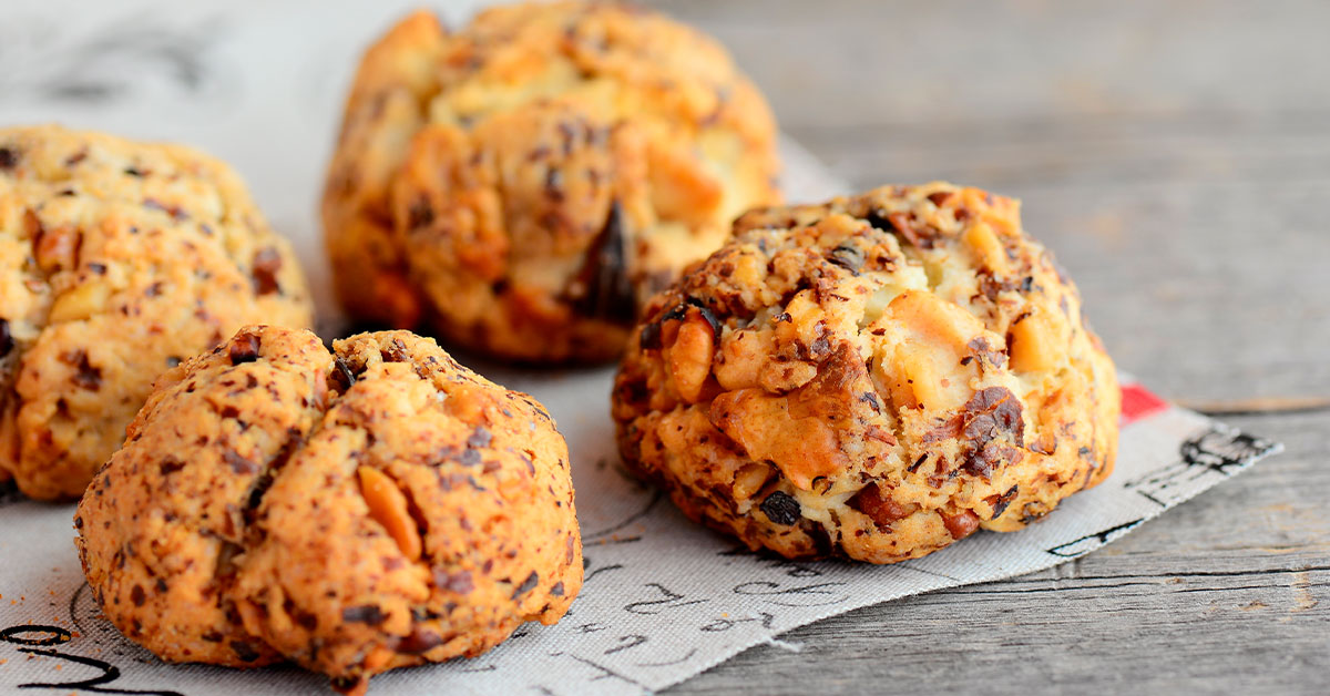 Scones de granola con chocolate